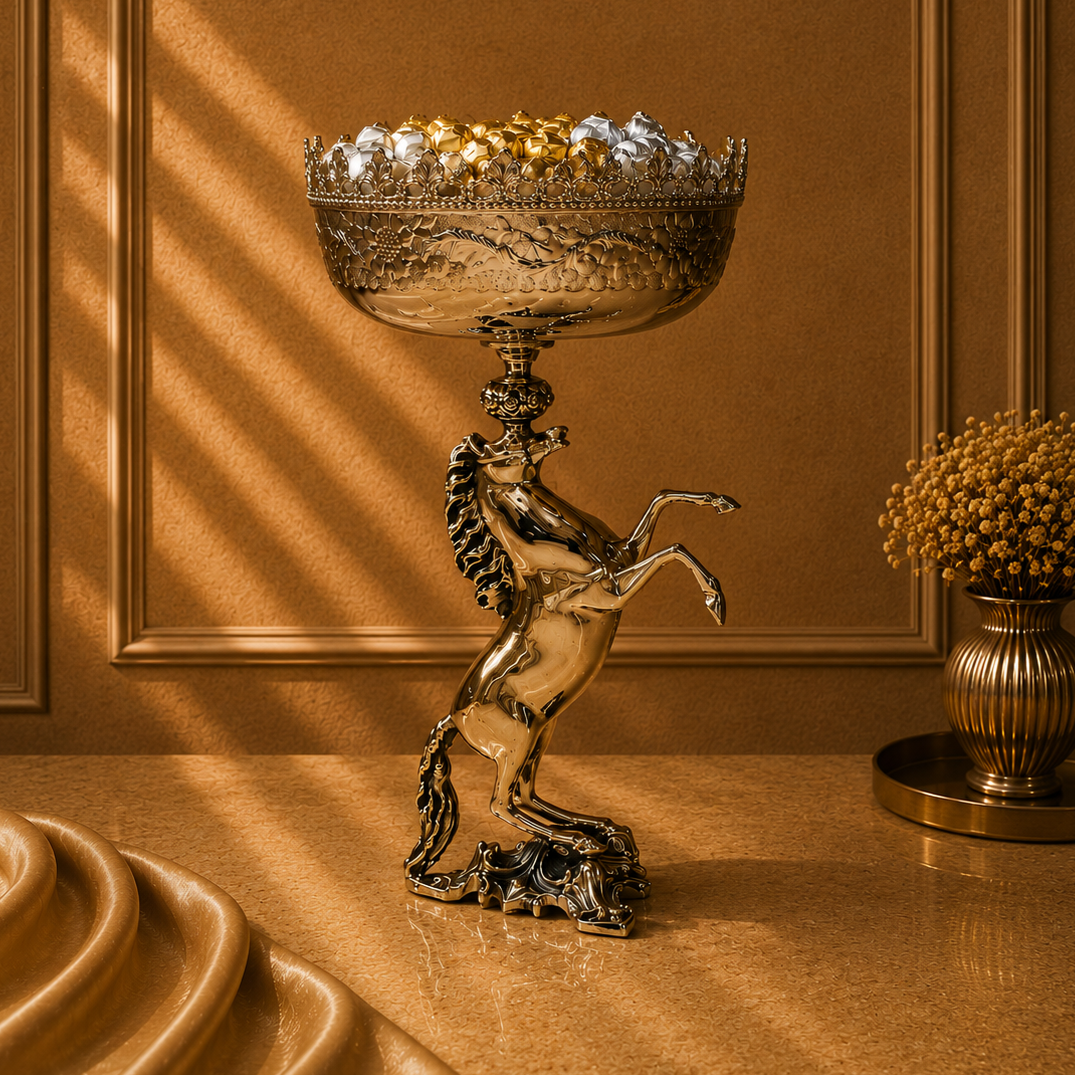 [MARSHAL]  Silver Horse Bowl - Mix Chocolate