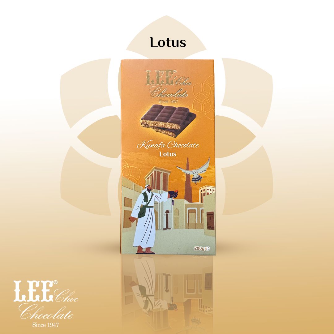 Lotus Kunafa Chocolate Bar 200G — لوح شوكولاتة كنافة لوتس 200 جرام