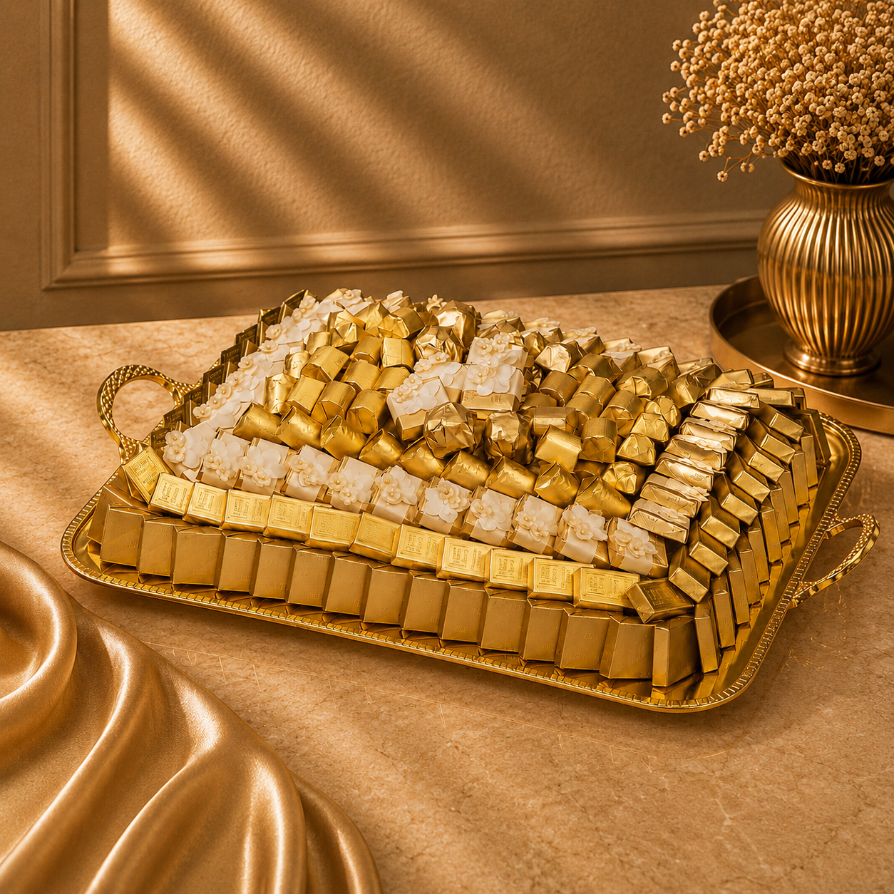 Morelli Gold Tray - Mix Chocolate