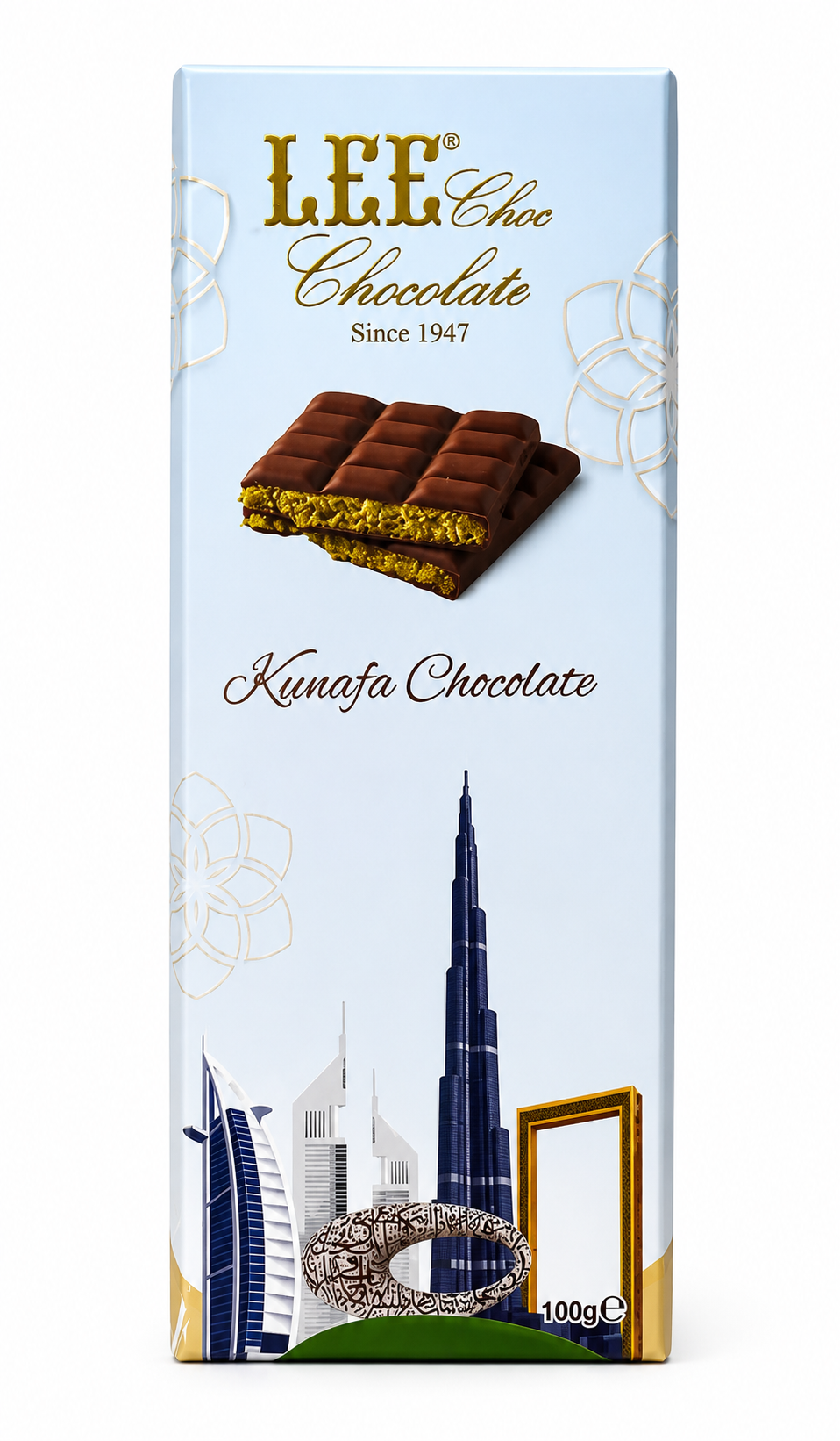 Kunafa pistachio Chocolate Bar 100 G — لوح شوكولاتة كنافة بالفستق 100 جرام