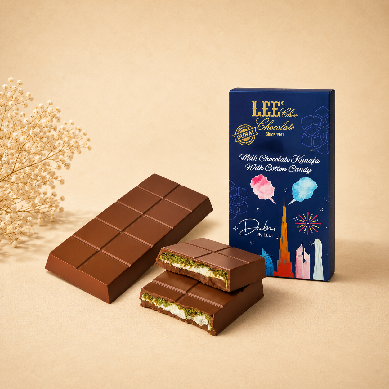 Cotton Candy Kunafa Chocolate Bar