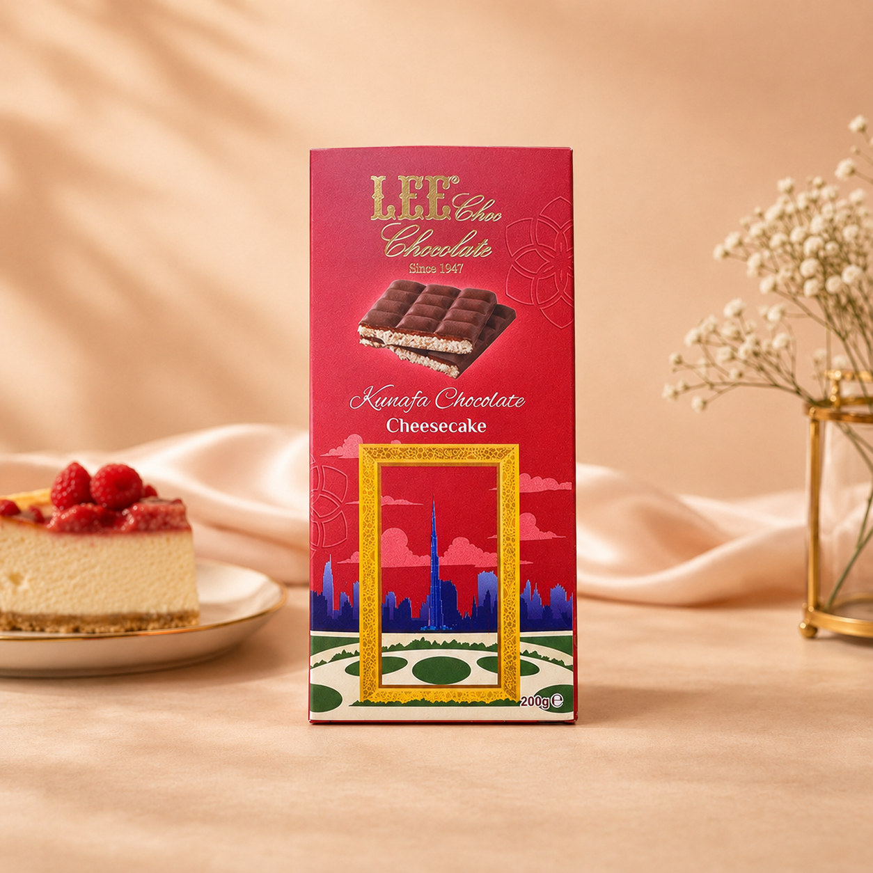 Raspberry Cheesecake Kunafa Chocolate Bar
