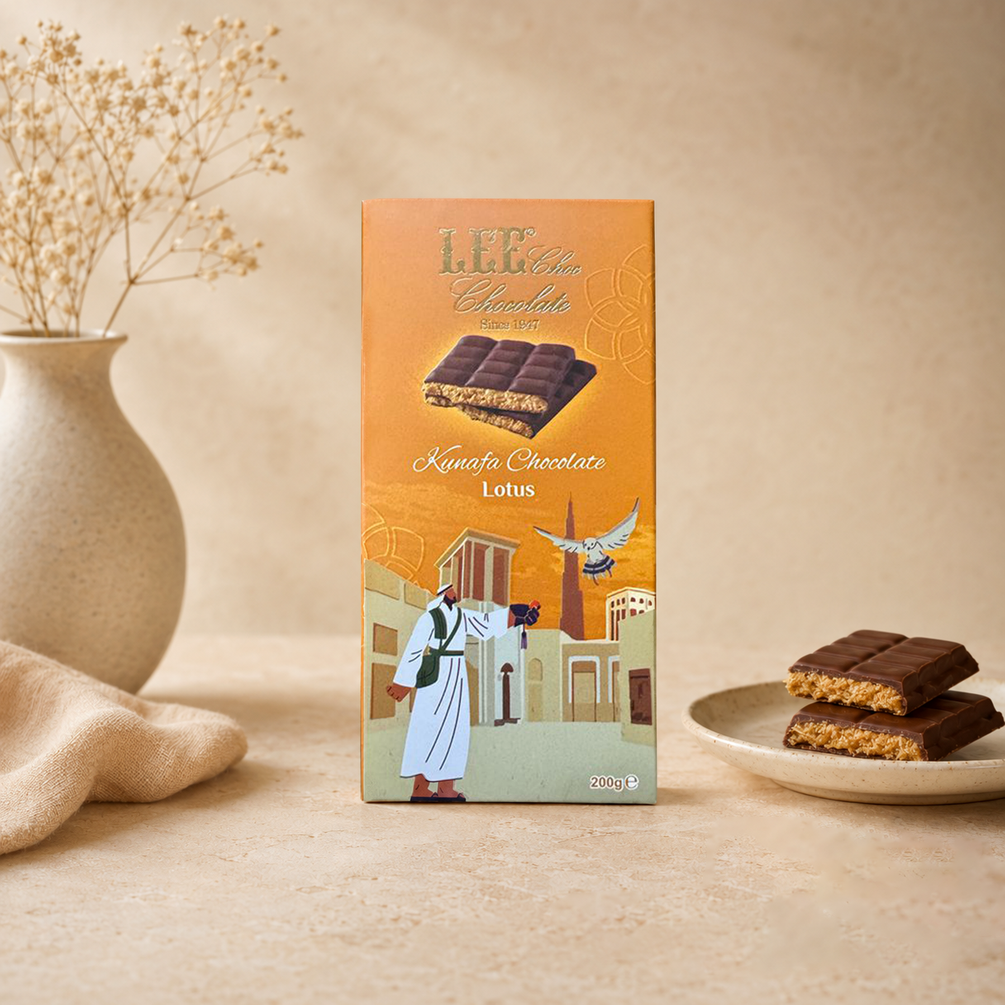 Lotus Kunafa Chocolate Bar